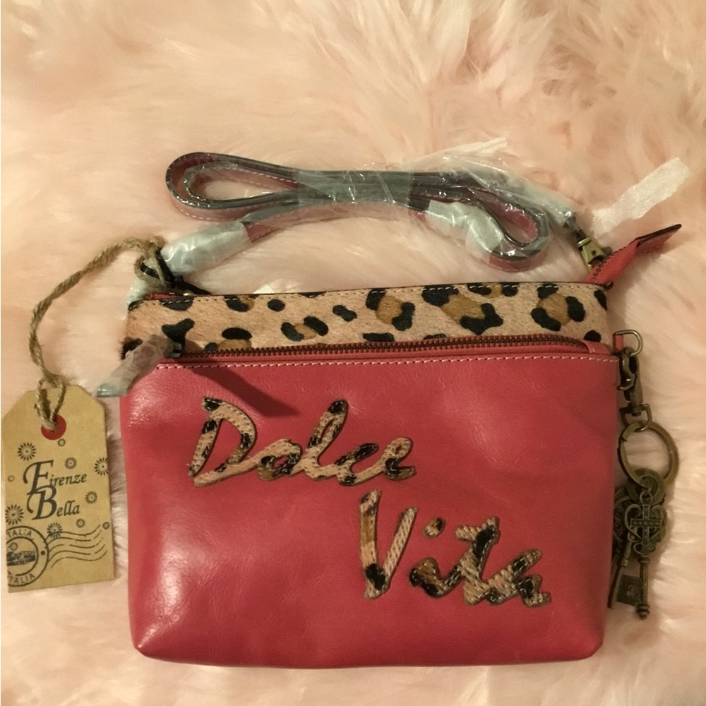 NWT Firenze Bella “DOLCE VITA”Leather Crossbody Bag